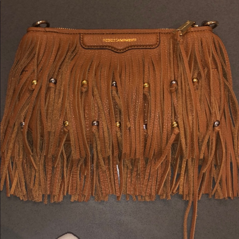 Rebecca Minkoff leather tassel crossbody purse